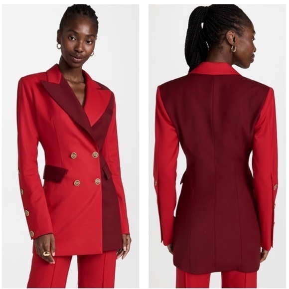 BROGGER NWT XXS Wool Helga Blazer Red‎ Suiting Tailored Oversized 00 - Picture 1 of 14